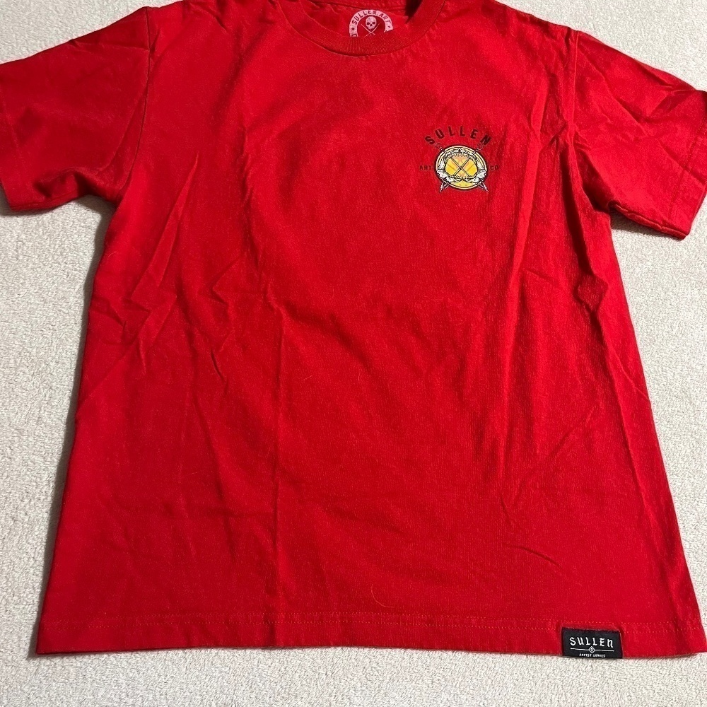 Sullen Art Collective Shirt Mens Medium Red Shark Tattoo Graphics Tee Artist